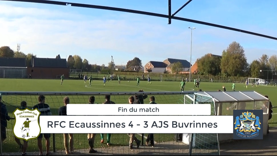 P4 : RFC Ecaussinnes – AJS Buvrinnes 4-3 (2-2) : résumé du match en vidéo