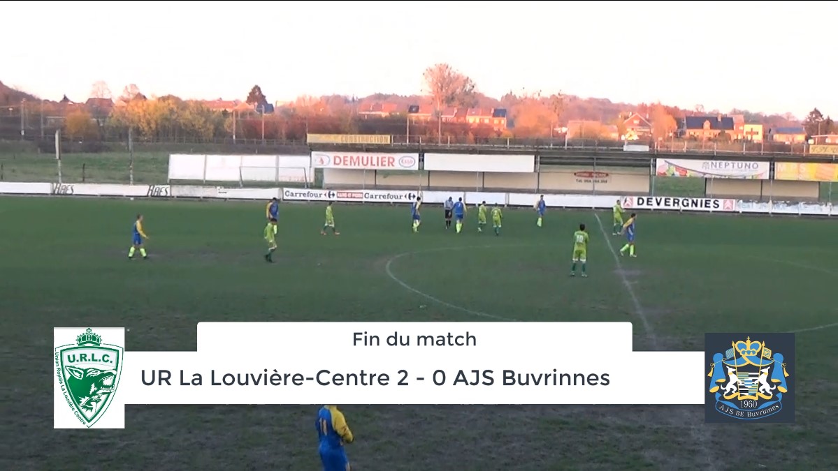 P4 : UR La Louvière-Centre – AJS Buvrinnes 2-0 (2-0) – résumé en vidéo