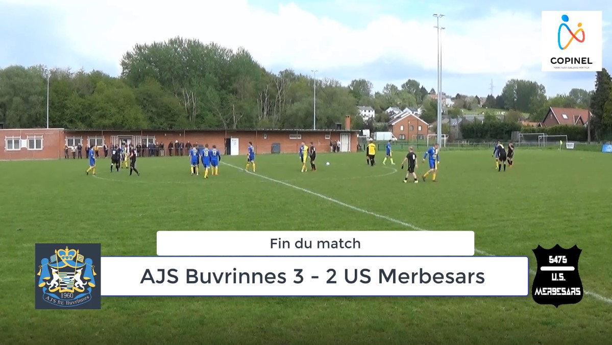 P4 : AJS Buvrinnes – US Merbesars 3-2 (1-0) résumé en vidéo